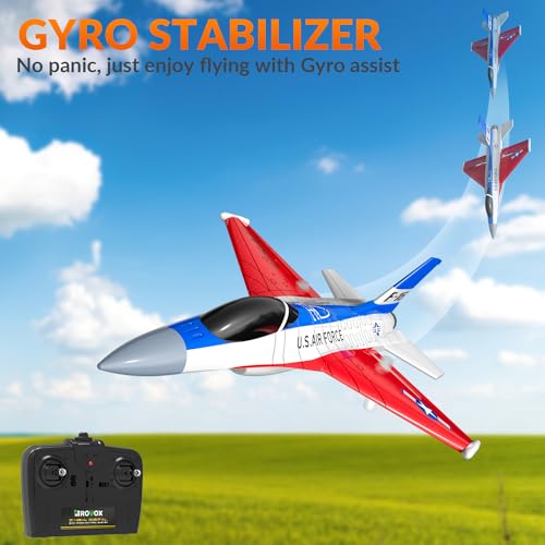Remote Control Airplane F16 Falcon Fighter Jet with LED Lights for Adults and Kids E53365