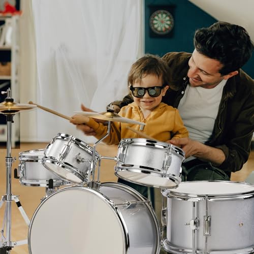 Ktaxon 5-Piece Junior Drum Set with Throne, Pedal & Drumsticks, Black Y61267