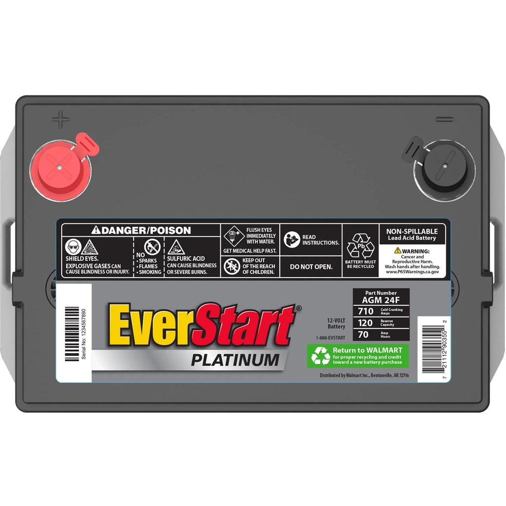 EverStart Platinum AGM Automotive Battery Group Size 24F 12V 750 CCA R371645