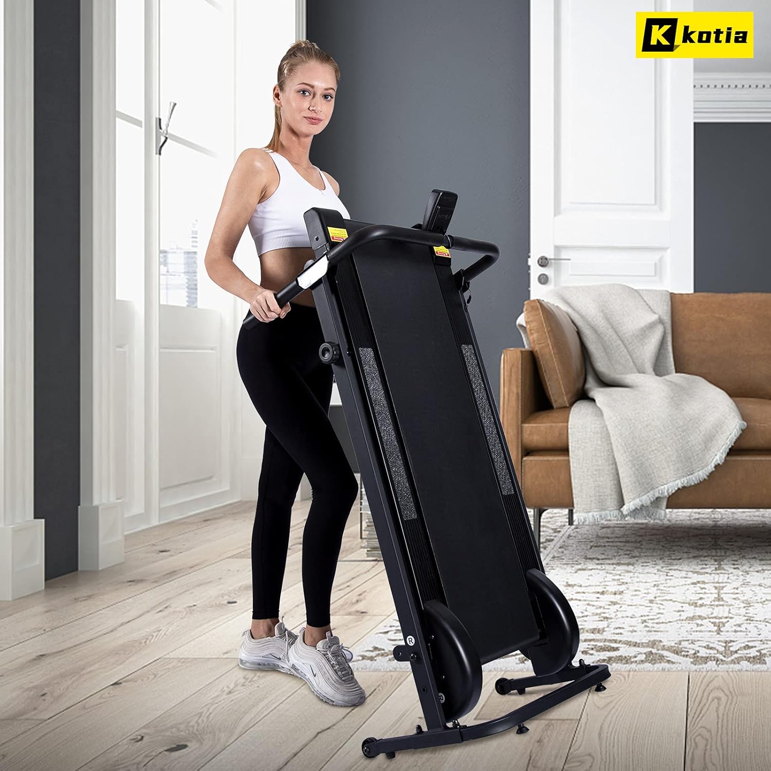 kotia Manual Treadmill Non Electric with 10° Incline Foldable for Home F3674