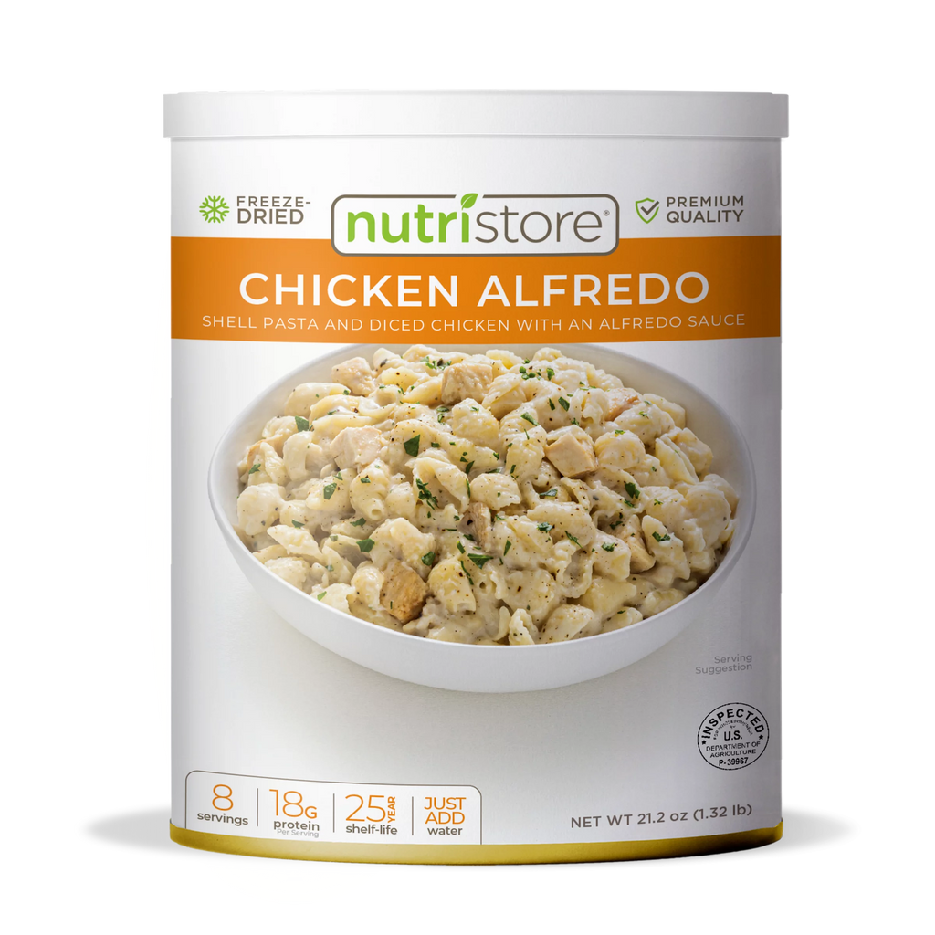 Nutristore | Freeze-Dried Chicken Alfredo | Emergency Survival Bulk Food Storage Meal | Perfect for Everyday Quick Meals and Long-Term Storage | 25 Year Shelf Life | USDA Inspected