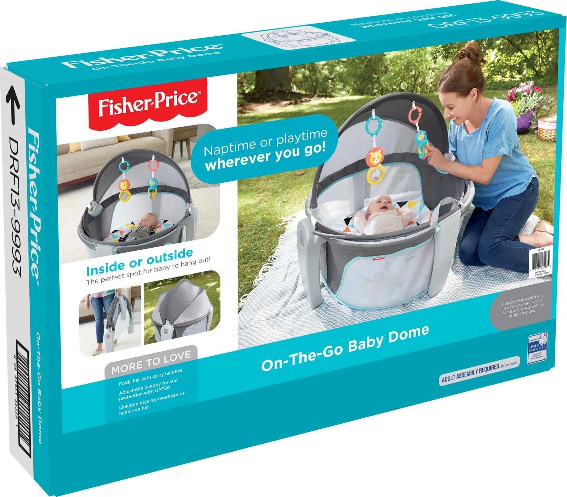 Fisher-Price On-the-Go Infant Dome Portable Bassinet and Play Space with Toys U449