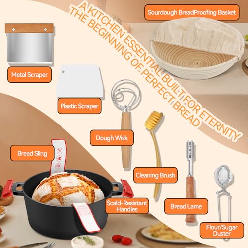 Cast Iron Dutch Oven for Bread Baking with Lid Handles, 3.2QT S212269