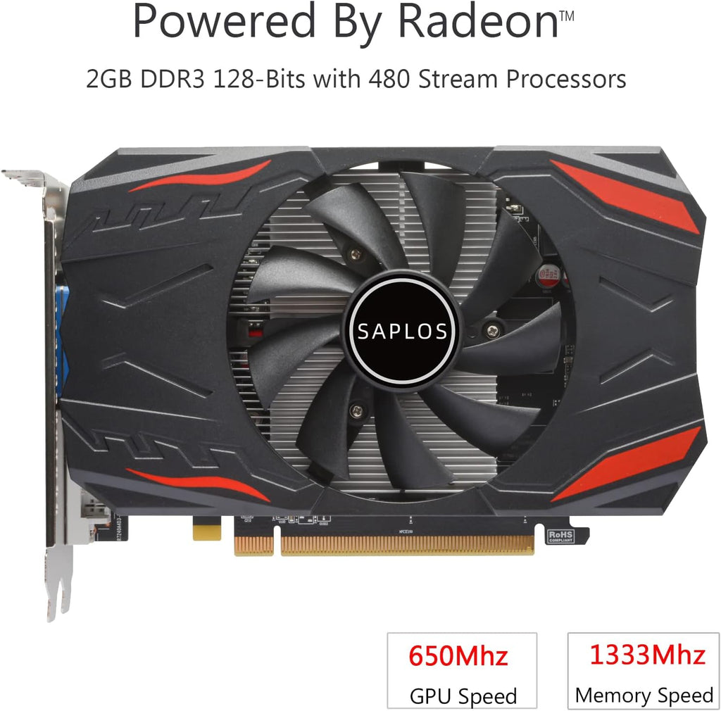 SAPLOS Radeon HD7670 2GB DDR3 Graphics Card, HDMI/VGA/DVI, PCI Express 2.0 X16 V595