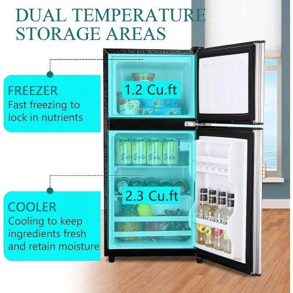 ZPL 3.5 Cu Ft Compact Refrigerator with Freezer, Silver G4728