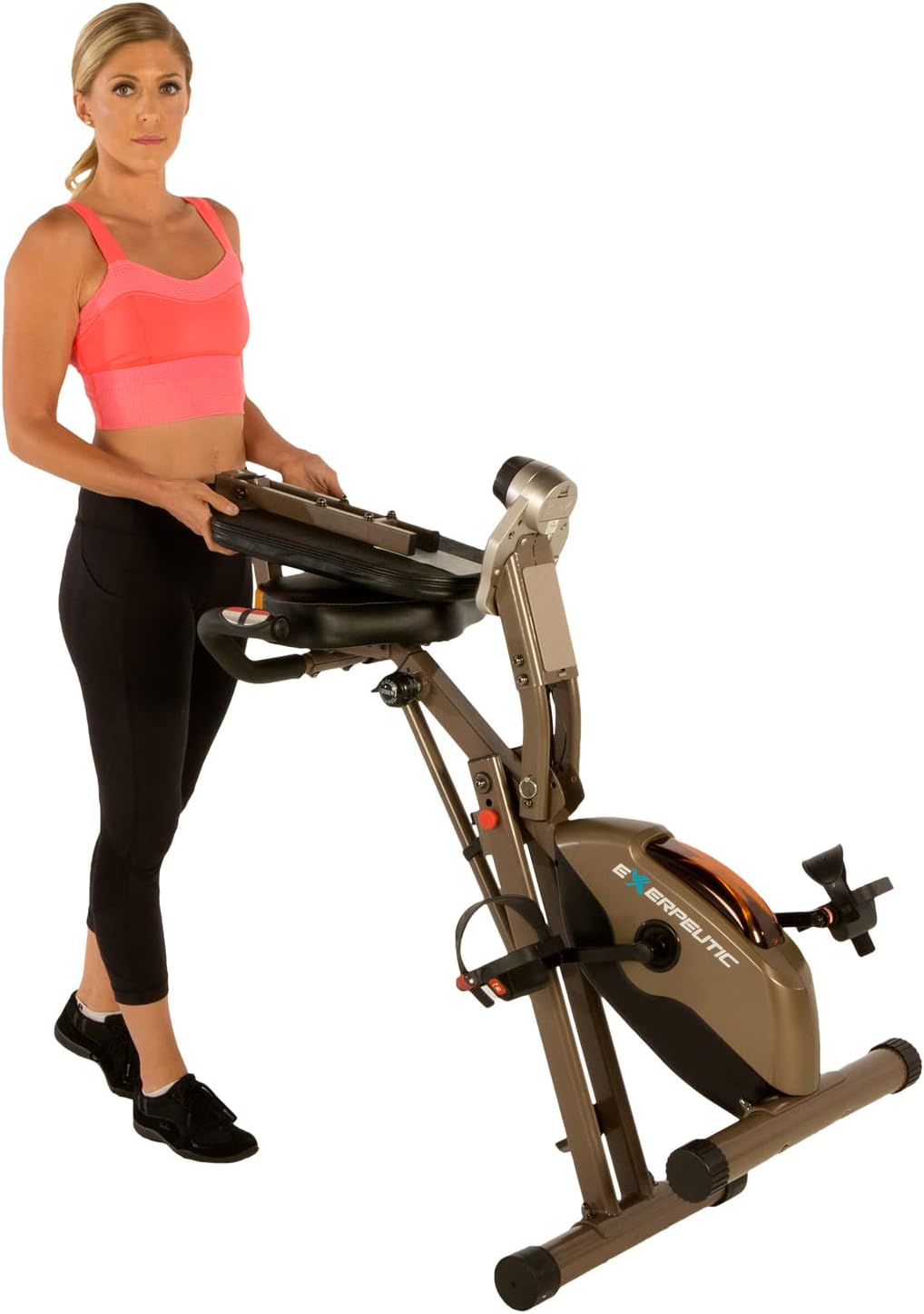 Exerpeutic Gold 525XLR Folding Recumbent Exercise Bike, 400 lbs N10335