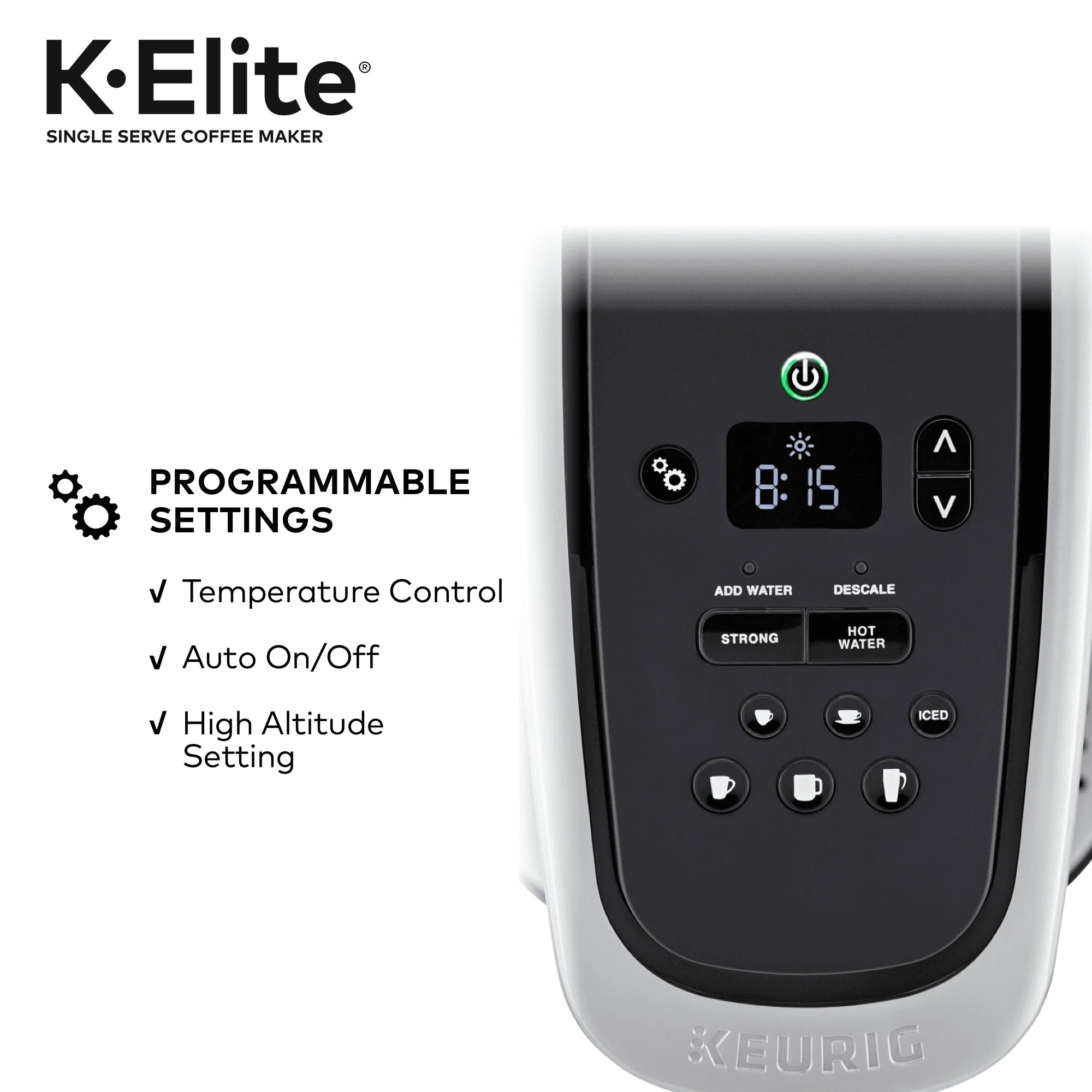 Keurig K-Elite Single-Serve K-Cup Pod Coffee Maker, Brushed Silver E378947
