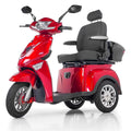 Veloce-Long Range Fast 3 Wheel Mobility Scooter, 300 lb. Weight Capacity (Red)