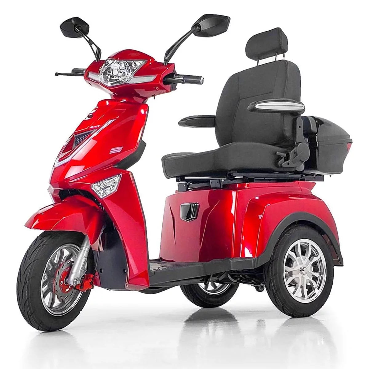 Veloce-Long Range Fast 3 Wheel Mobility Scooter, 300 lb. Weight Capacity (Red)