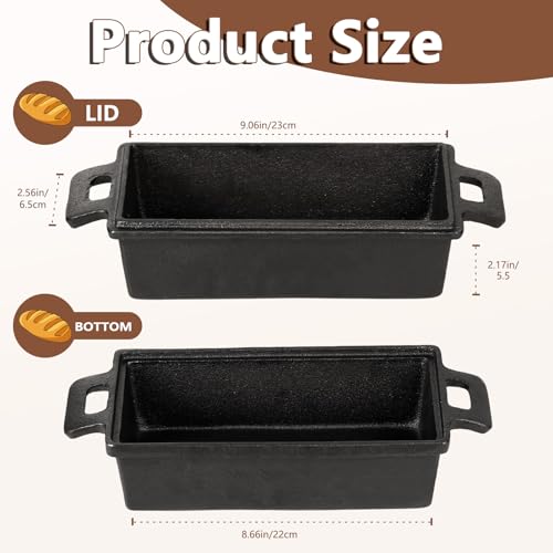 Cast Iron Loaf Pan with Lid for Sourdough & Meatloaf R5597