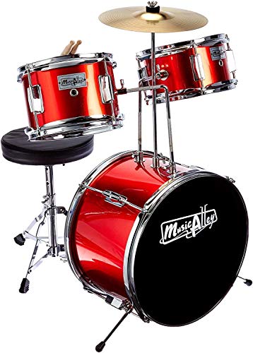 Music Alley 3 Piece Kids Drum Set with Cymbal, Pedal & Sticks, Blue R340