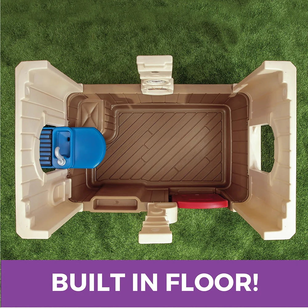 Step2 Neat & Tidy Cottage II Brown Playhouse Plastic Kids Outdoor Toy G21972
