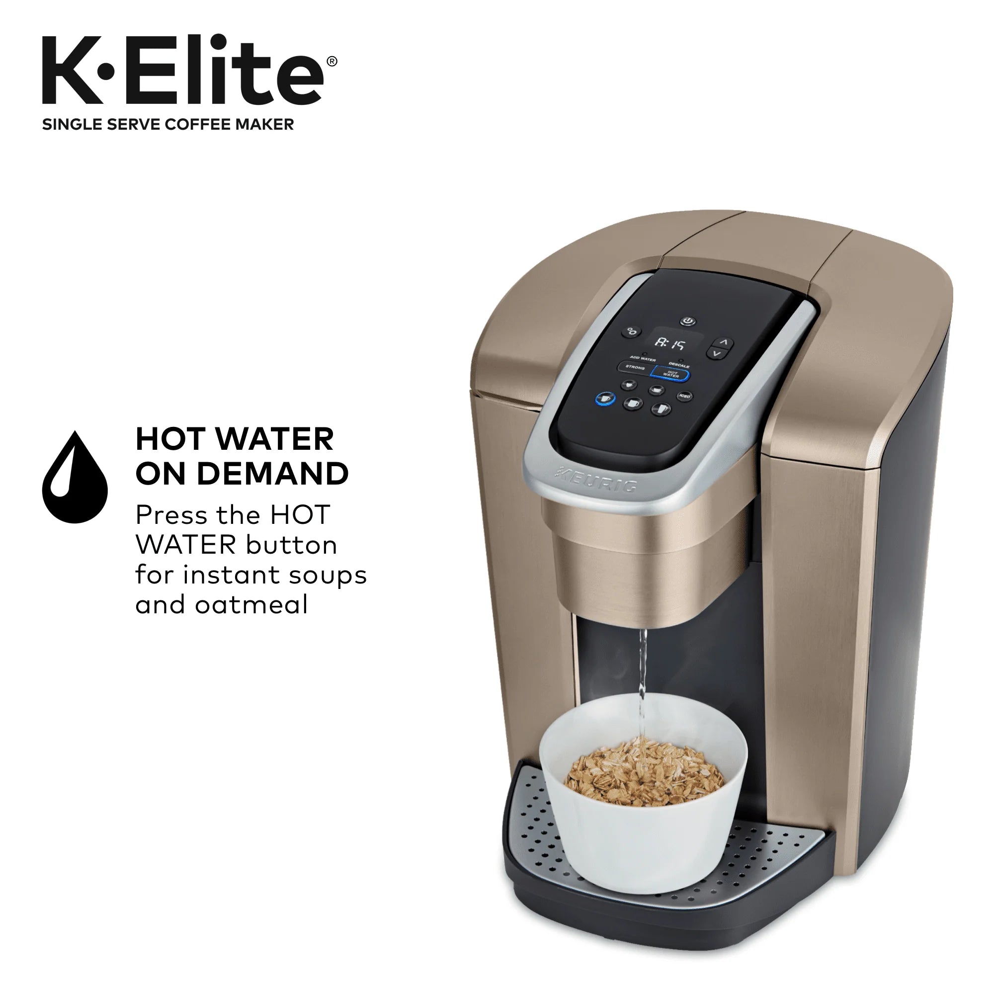 Keurig K-Elite Single-Serve K-Cup Pod Coffee Maker, Brushed Silver E378947