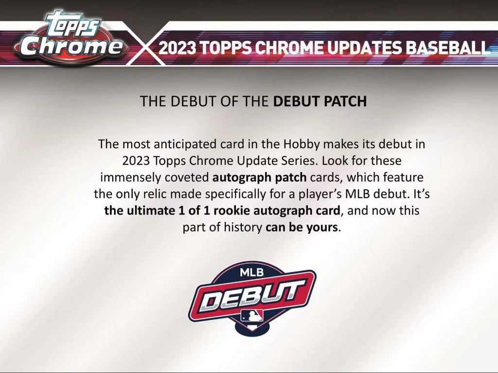 MLB 2023 Chrome Update Series Baseball Trading Card Hobby Box F996151