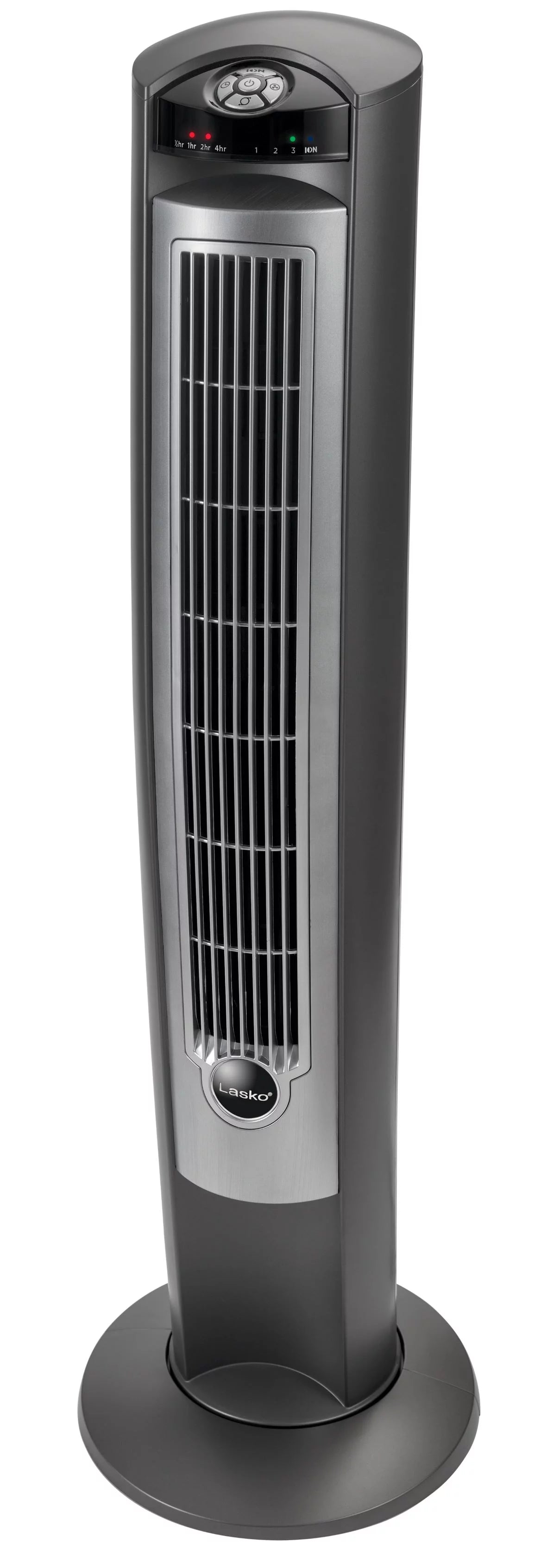 Lasko 42 Wind Curve Tower Fan with Ionizer and Remote, Gray/Woodgrain C6204