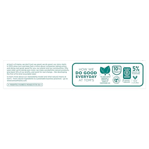 Tom's of Maine Fluoride-Free Antiplaque & Whitening Toothpaste, Peppermint, 5.5 oz, 2-Pack U812
