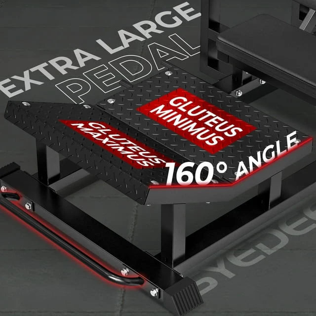syedee Glute Bridge Machine, Heavy Duty Plate-Loaded Hip Thrust, Red J397479
