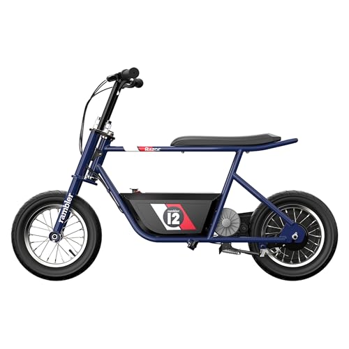 Razor Rambler 12 Electric Retro Minibike for Adults, 250W Motor, Dark Blue A515