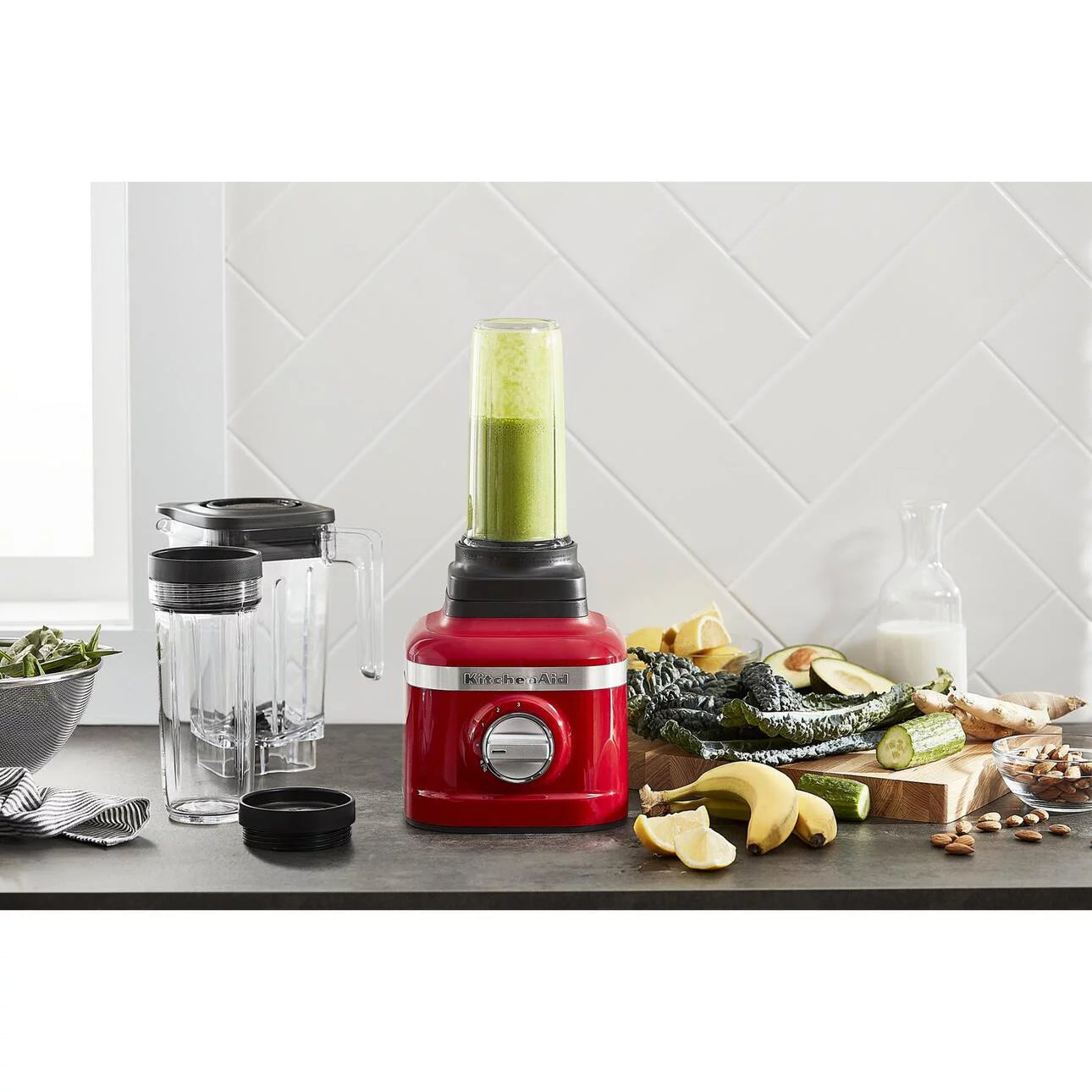 KitchenAid K150 3 Speed Ice Crushing Blender with 2 Personal Jars, Passion Red H2675