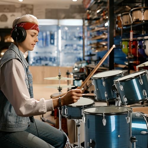 Ktaxon 22 Inch 5-Piece Adult Drum Set with Cymbals and Stool (Blue) G680