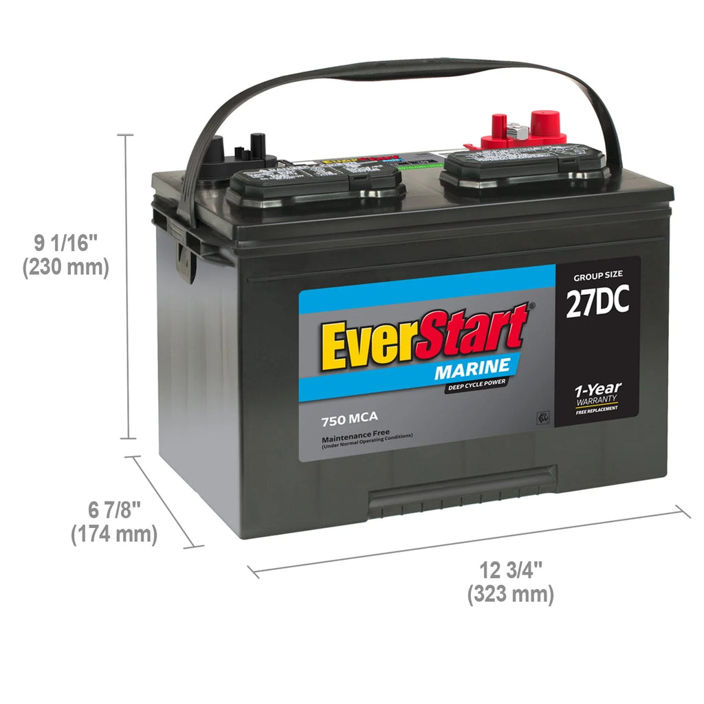 EverStart Lead Acid Marine & RV Deep Cycle Battery Group 27DC 12V 740 MCA L170571