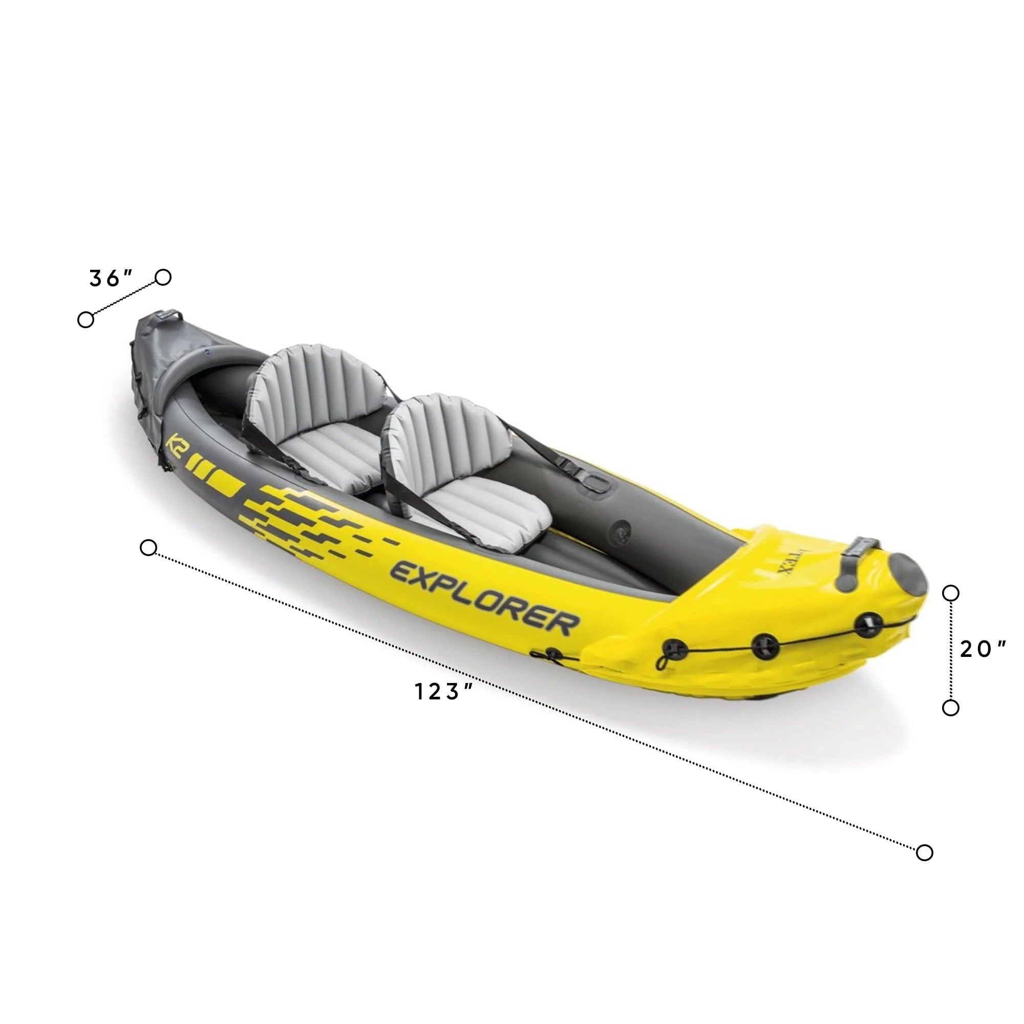 Intex Explorer K2 Inflatable Kayak with Oars and Pump U500388