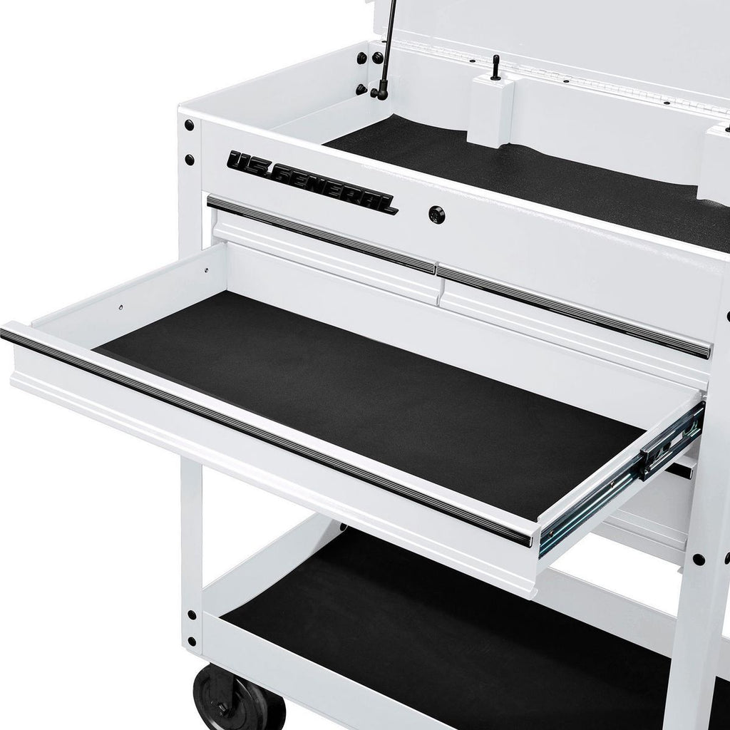 U.S. GENERAL 30 in. 4-Drawer Tech Cart, Red Y546116