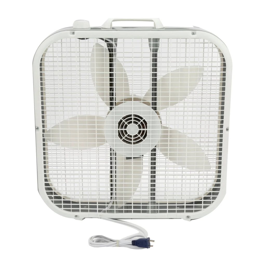 Lasko 20 Classic Box Fan with Weather-Resistant Motor, 3 Speeds, White Y945432