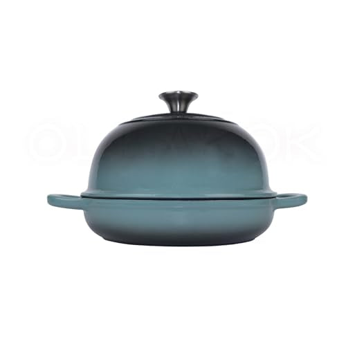 Enameled Cast Iron Dutch Oven with Lid for Bread Baking, 5 qt Cyan I339101