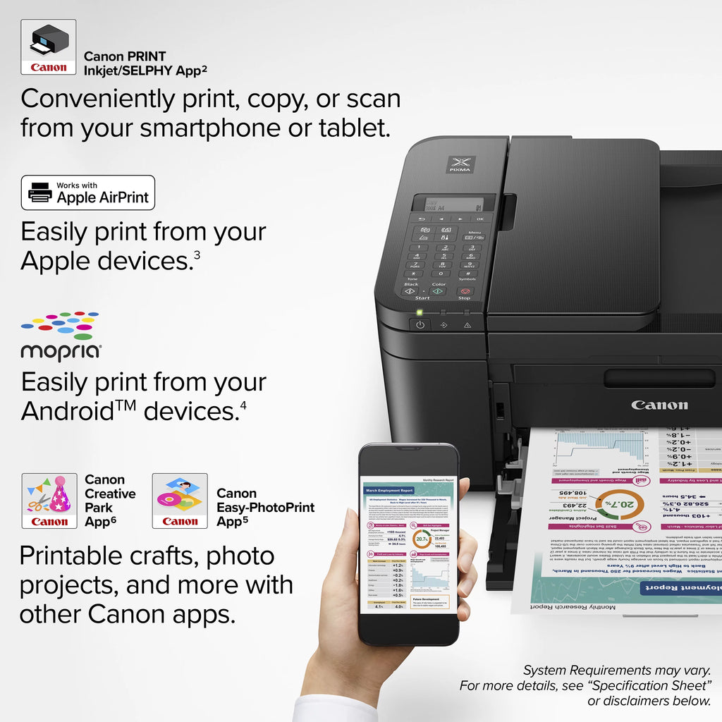 Canon PIXMA TR4722 All-in-One Wireless InkJet Printer with ADF and Fax X358