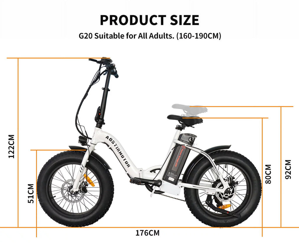 Aostirmotor Folding Electric Bike 20 inch Fat Tire 500W for Adults I83260