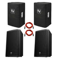 (2) Electro-Voice ZLX-15 BT 15" Powered BlueTooth Loudspeakers Packaged with Covers and Red XLR Connecting Cables