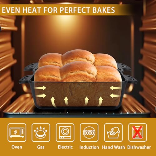 Cast Iron Loaf Pan with Lid 9x5 Inch, 2 Piece Set U422017