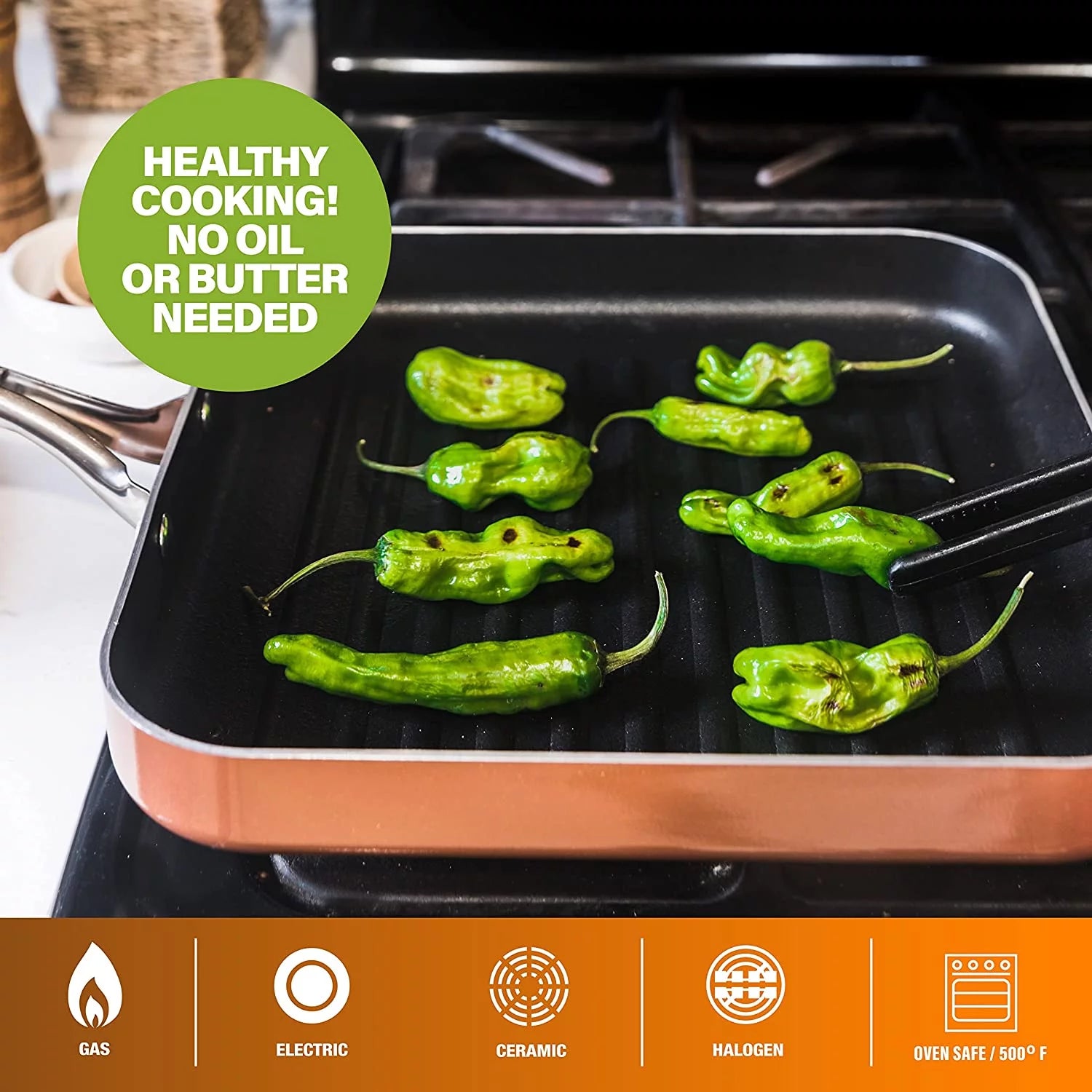 Gotham Steel Nonstick Grill Pan 10.5 Inch C831