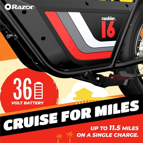 Razor Rambler 16 36V Electric Minibike with Retro Style, Retrospec Dakota Adult Helmet B115
