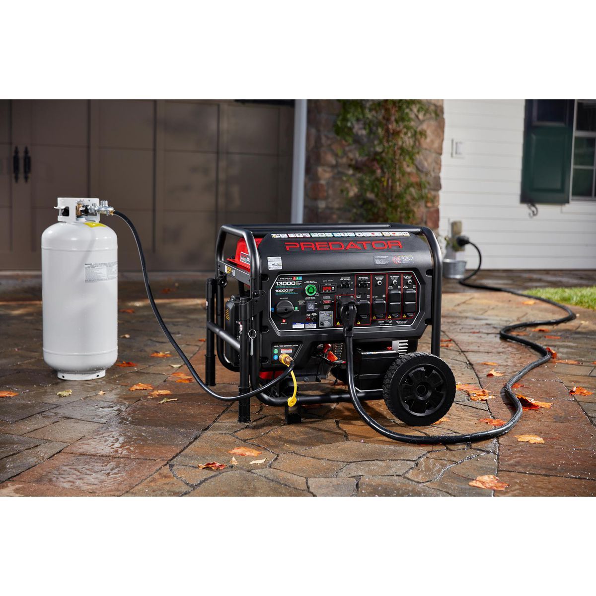 PREDATOR 13,000 Watt Tri-Fuel Portable Generator with Remote Start F379