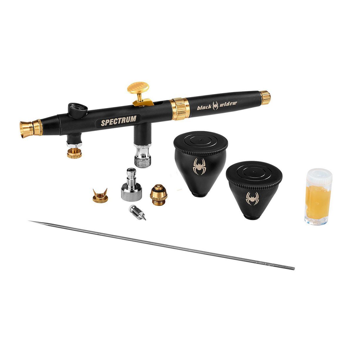 BLACK WIDOW BY SPECTRUM Dual-Action Airbrush, 0.2 mm & 0.3 mm W205226