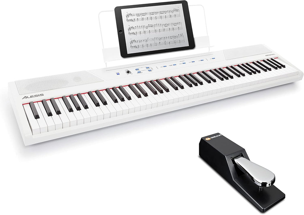 Alesis Recital 88 Key Digital Piano Keyboard with Semi Weighted Keys F4546