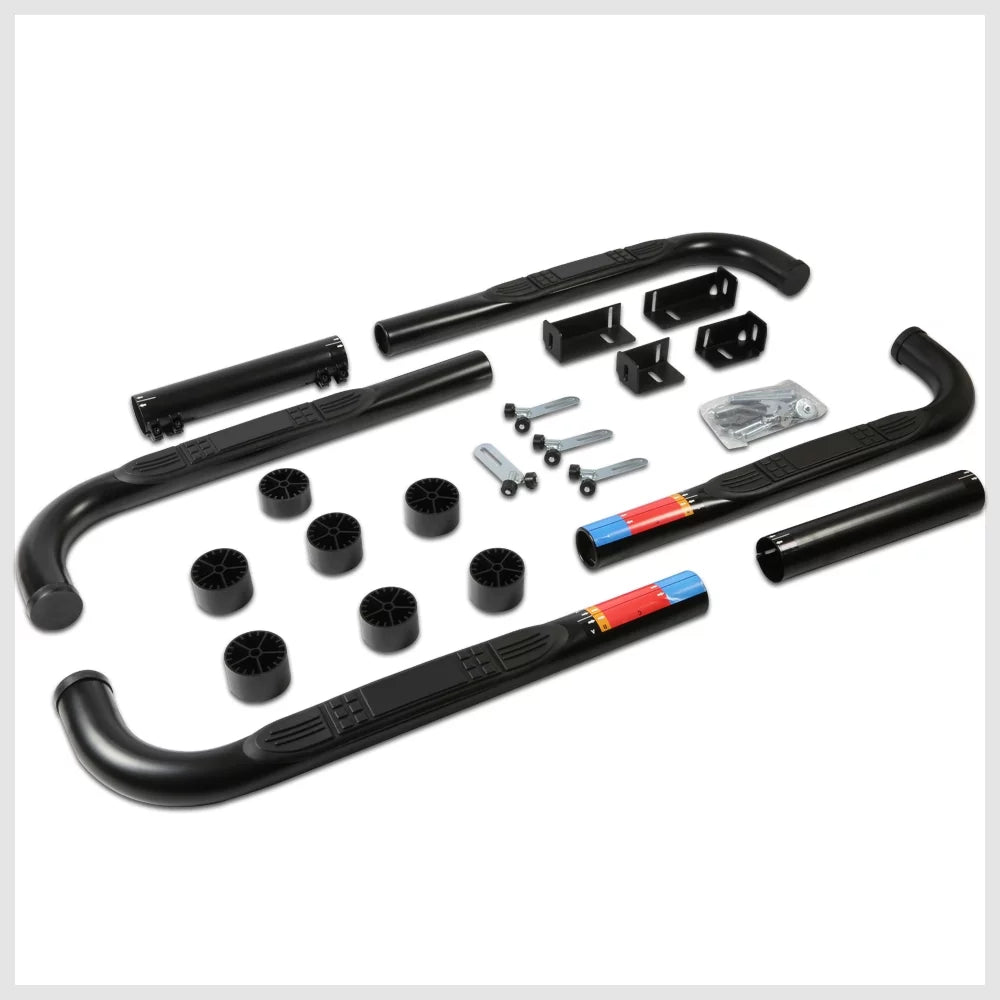 BULLY Black 3" Adjustable Side Step Nerf Bar for Chevy/GMC 99-11, Dodge Ram 02-09 W858