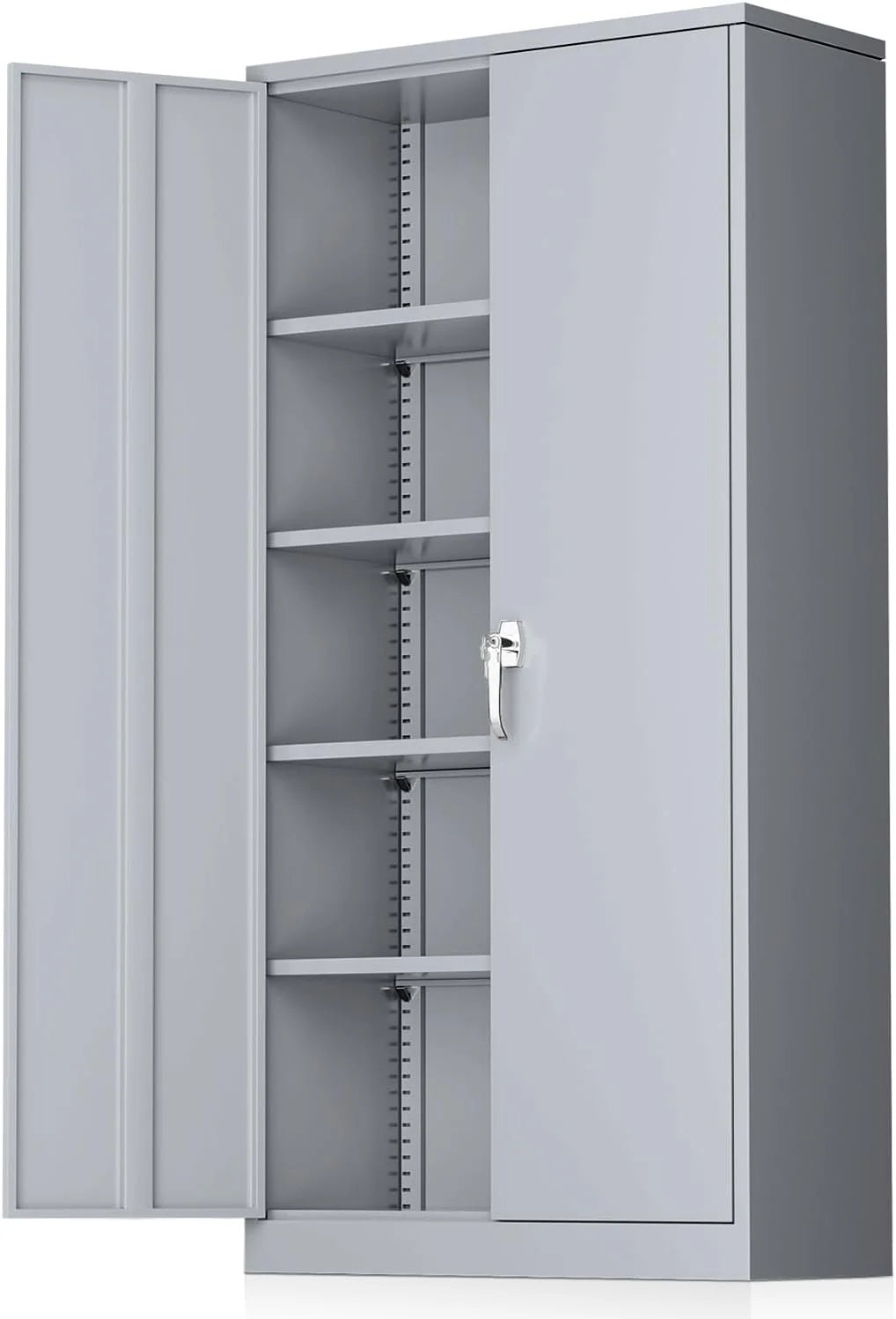 Metal Storage Cabinet with Locking Doors, 72" Tall, Black B350639