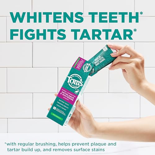 Tom's of Maine Fluoride-Free Antiplaque & Whitening Toothpaste, Peppermint, 5.5 oz, 2-Pack U812