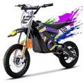 KOOZ HP112E 36V 1000W Electric Dirt Bike for Kids, 3 Speed Modes Teen Electric Motorcycle Up to 18 MPH & 15 Miles Long-Range, Dual Suspension & Disc Brake, 16" Sturdy Tire for Kids Teenagers, Purple