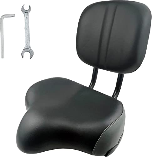 THALOUS Bike Seat with Backrest Oversized Comfort Bicycle Saddle Q745