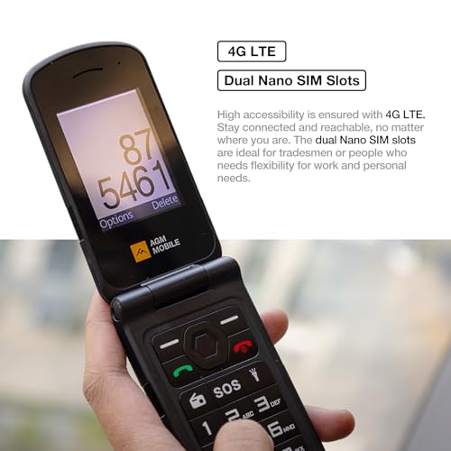 AGM M10 Rugged Flip Phone 4G, Waterproof & Drop-Proof, for T-Mobile N268638