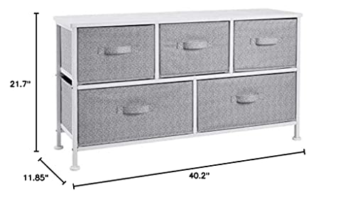 Amazon Basics Extra Wide 5-Drawer Fabric Storage Organizer, Bronze O570432