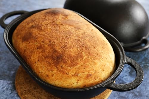 Cast Iron Bread Pan with Lid, Pre-Seasoned Loaf Pan U818