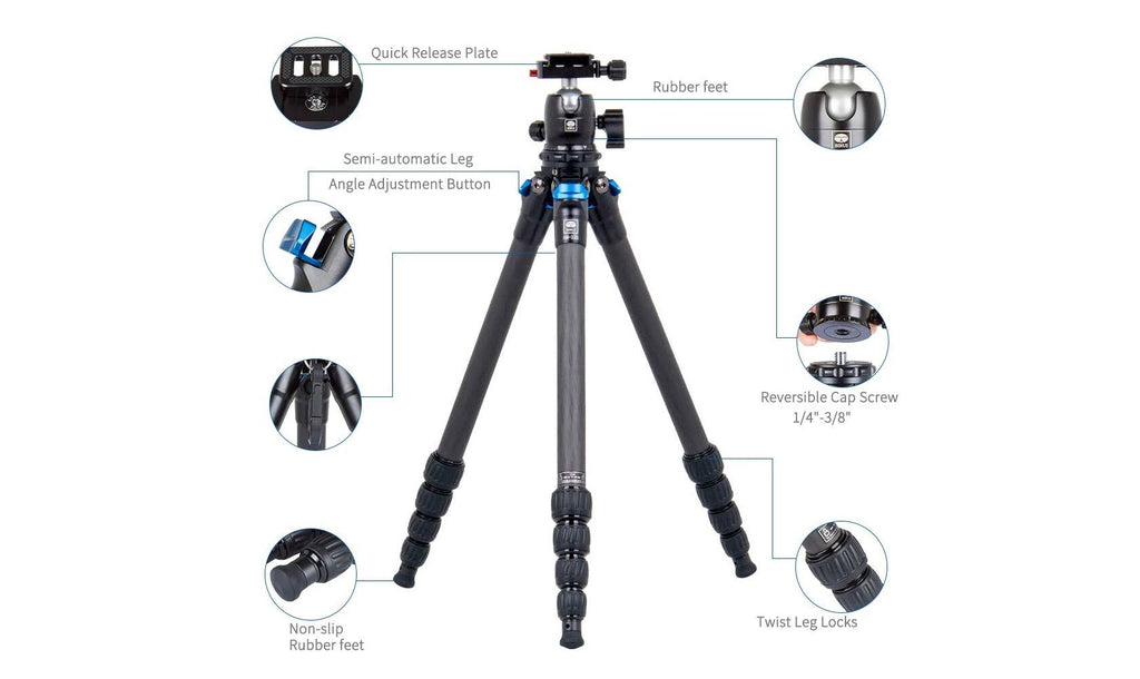 Sirui AM-225 Carbon Fiber Tripod with B-00K Ball Head O560