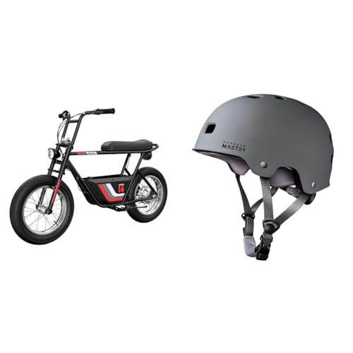 Razor Rambler 16 36V Electric Minibike with Retro Style, Retrospec Dakota Adult Helmet B115