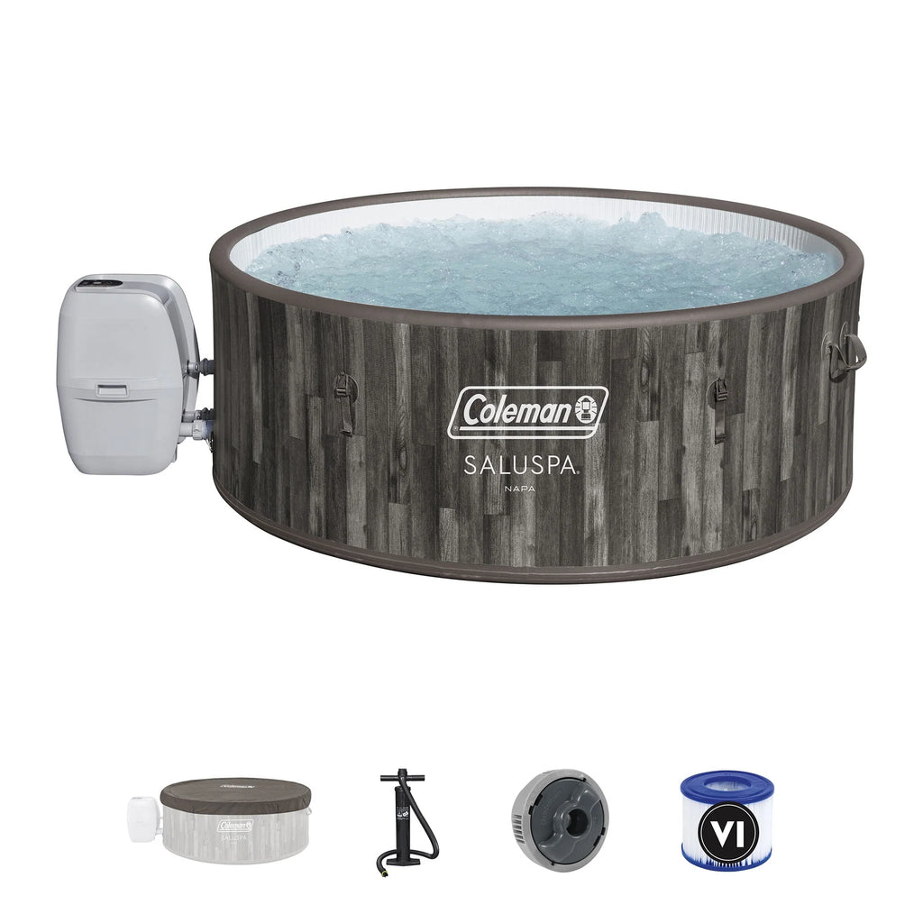 Coleman SaluSpa AirJet Inflatable Round Hot Tub, 60 Jets, Black D46266