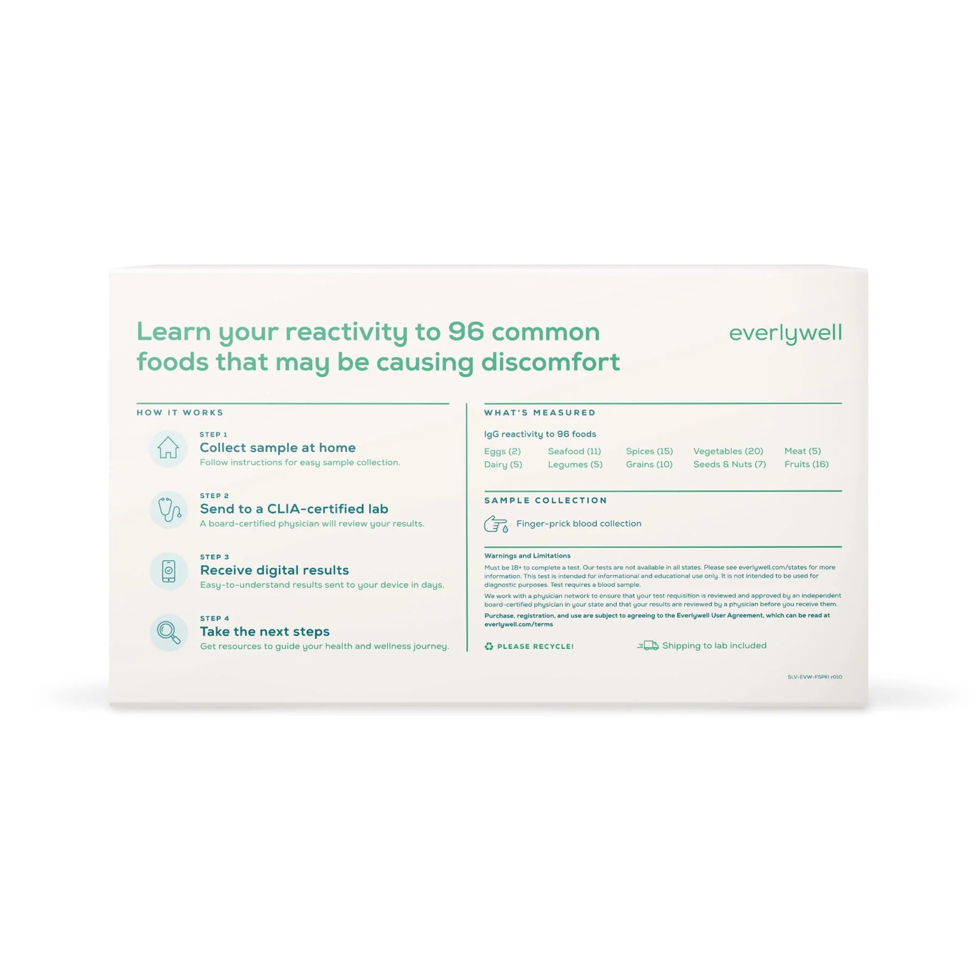 Everlywell Food Sensitivity At-Home Test P745